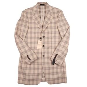 NEW Murano Mens Slim Fit Plaid Blazer Sport Coat‎ Jacket Small MSRP $275